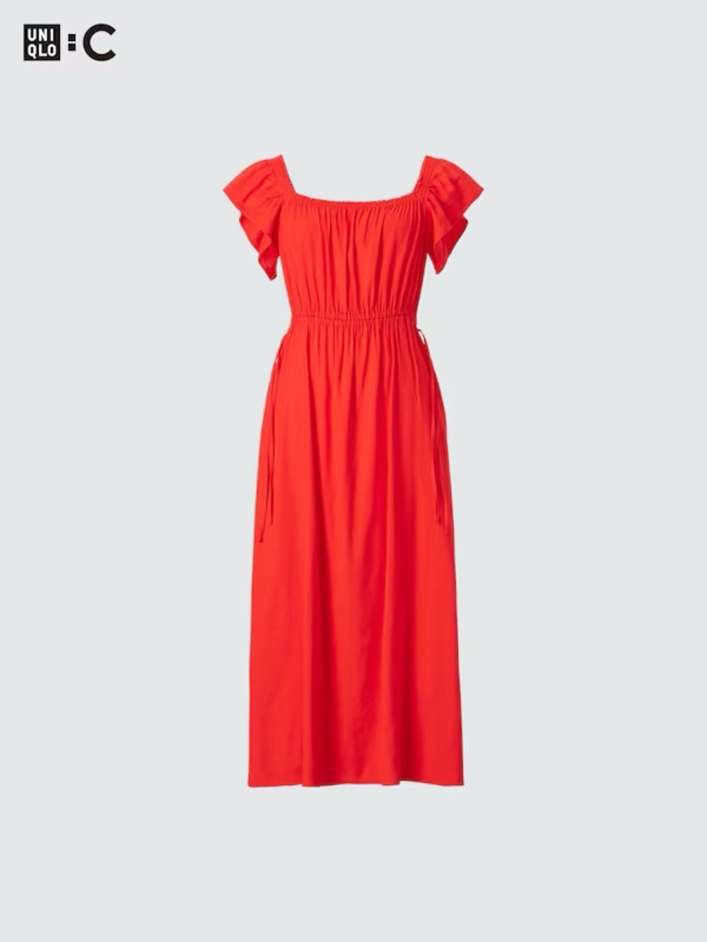 Uniqlo Gathered Open Back Short Sleeve Dress